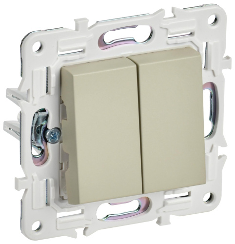 SKANDY Выключатель 2-клавишный перекрестный 10А SK-V06B бежевый IEK