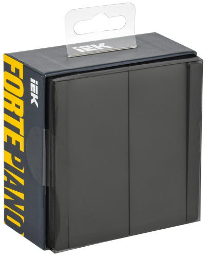 FORTE&PIANO Выключатель 2-клавишный перекрестный 10А FP109 черный IEK