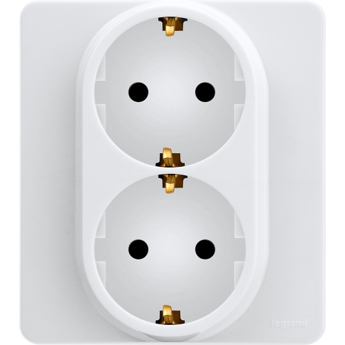 Розетка 2X2К+З БЕЛ INSPIRIA