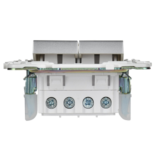 SKANDY Выключатель 2-клавишный перекрестный 10А SK-V06S серебряный IEK