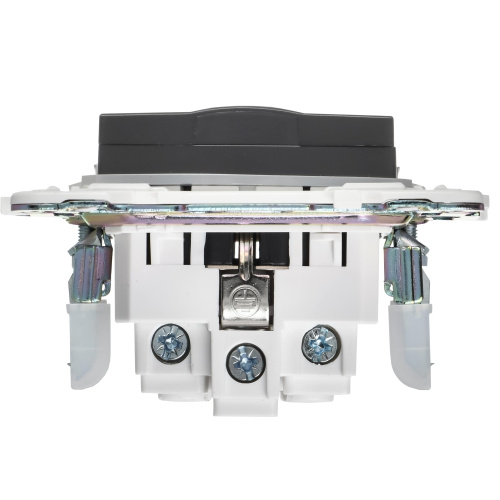 SKANDY Розетка 1-местная с заземлением с защитными шторками и крышкой 16А IP44 SK-R11G графит IEK