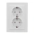 Минск Розетка 2-местная СП с заземлением 16А белая с защ. штор. EKF Basic