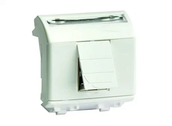 Компьютерная розетка RJ-45 кат.6, 8P8C, Brava, белая, 2мод