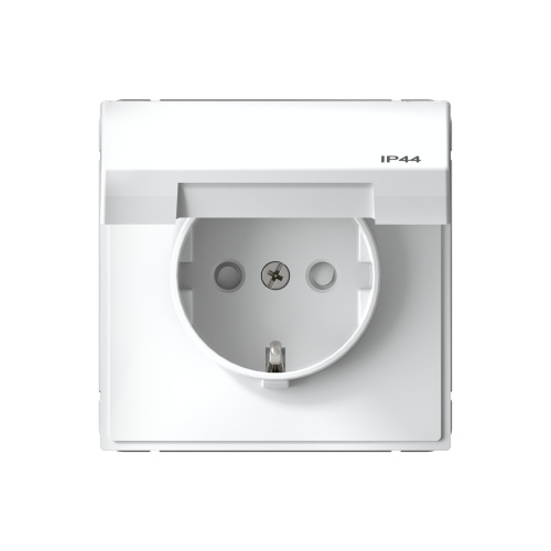 РОЗЕТКА с заземл. со шт. с крышк, 16А, IP44, мех-м, БЕЛЫЙ