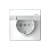 РОЗЕТКА с заземл. со шт. с крышк, 16А, IP44, мех-м, БЕЛЫЙ