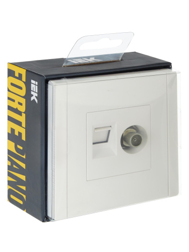 FORTE&PIANO Роз. двойная TV+RJ45 кат.5E FP236 бел. IEK
