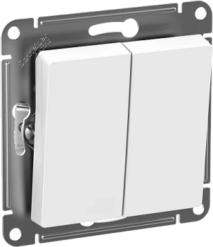 Выключатель 2-кл с инд белый 10АX механизм ATLASDESIGN Schneider