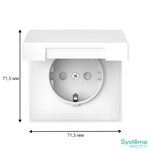 ARTGALLERY РОЗЕТКА с заземл. со шторк. с крышк., 16А, IP20,  механизм, быстрозажим. клем., БЕЛЫЙ
