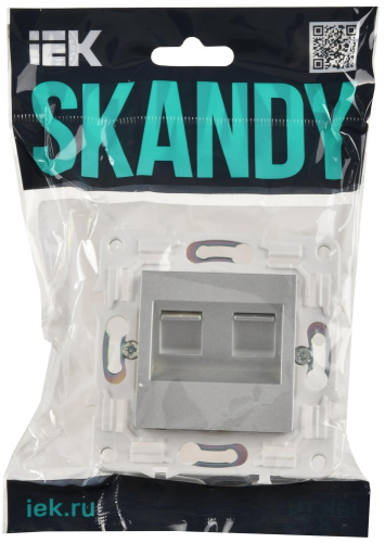 SKANDY Розетка компьютерная двойная RJ45 кат.5E SK-K03S серебряный IEK