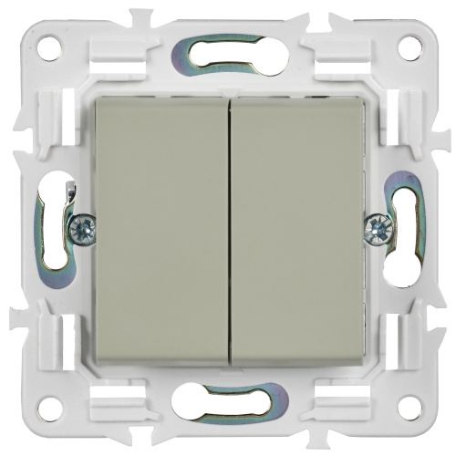 SKANDY Выключатель 2-клавишный перекрестный 10А SK-V06B бежевый IEK