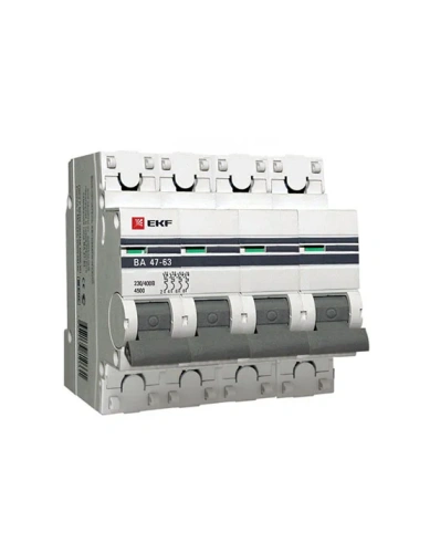 Автоматический выключатель 4P 20А (C) 4,5kA ВА 47-63 EKF PROxima