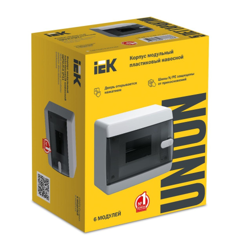 UNION Compact Корпус пласт. ЩРН-П-6 IP41 черн. пр. дв. IEK