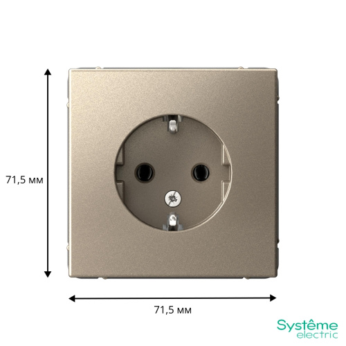 РОЗЕТКА с заземлением, 16А, мех-м, ШАМПАНЬ