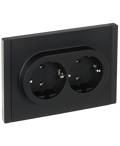 FORTE&PIANO Роз. 2-я с з/к без з/ш б/к 16А FP124 чер. IEK