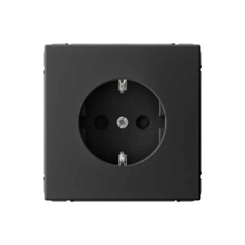 РОЗЕТКА с заземлением со шторками, 16А, мех-м, КАРБОН