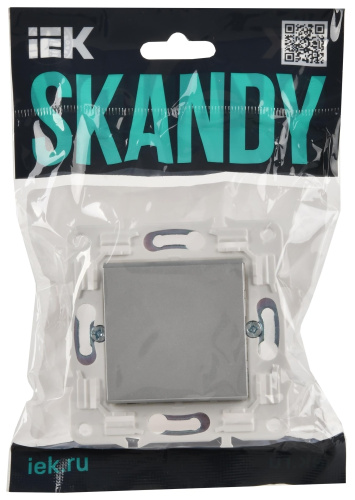 SKANDY Выключатель 1-клавишный проходной 10А SK-V02S серебряный IEK