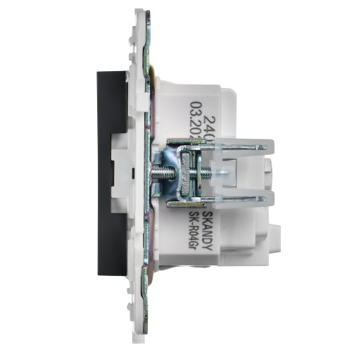 SKANDY Розетка с заземлением без защитных шторок 16А SK-R05T титан IEK