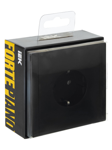 FORTE&PIANO Роз. с з/к без з/ш б/к 16А FP114 чер. IEK