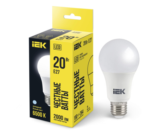 Лампа светодиодная A70 груша 20Вт 230В 6500К E27 IEK
