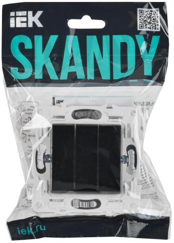 SKANDY Выключатель 3-клавишный 10А SK-V11Bl черный IEK
