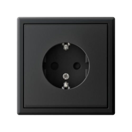 РОЗЕТКА с заземлением со шторками, 16А, мех-м, КАРБОН