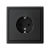 РОЗЕТКА с заземлением со шторками, 16А, мех-м, КАРБОН