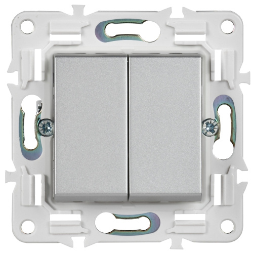 SKANDY Выключатель 2-клавишный перекрестный 10А SK-V06S серебряный IEK