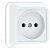 Розетка 1-местная ОП 10А без заземления  (керамика)  белый "Рим"  EKF