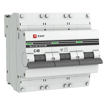 3Р 40А ВА 47-100 х-ка С  10кА   EKF  PROxima