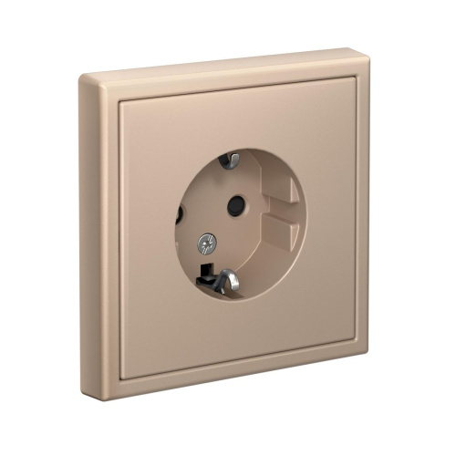 РОЗЕТКА с заземлением со шторками, 16А, мех-м, ПЕСОЧНЫЙ