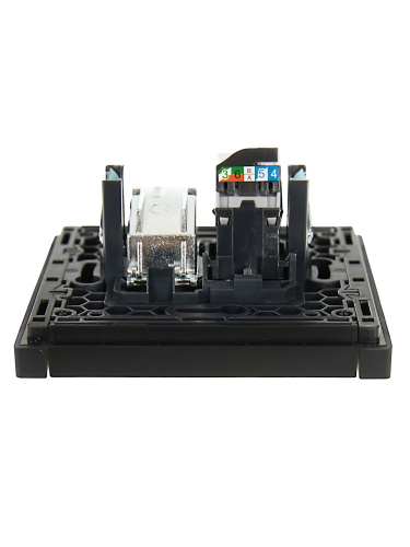 FORTE&PIANO Роз. двойная TV+RJ45 кат.5E FP136 чер. IEK