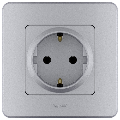 Розетка 2К+З АЛЮ INSPIRIA