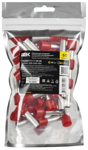 Наконечник НШВИ 35-25 темно-красный (50шт/упак) IEK