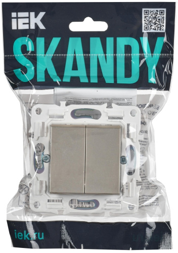 SKANDY Выключатель 2-клавишный 10А SK-V04Sh шампань IEK