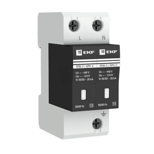 Ограничитель импульсных напряжений ОПВ-C/2P In 20кА 385В с сигн. EKF PROxima 