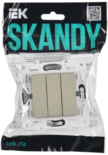 SKANDY Выключатель 3-клавишный 10А SK-V11B бежевый IEK