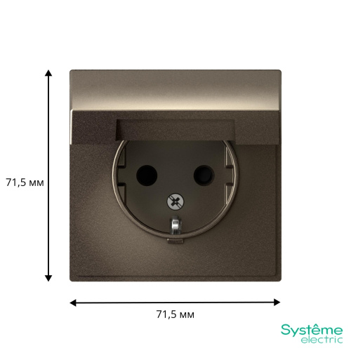 РОЗЕТКА с заземл. со шторк. с крышкой, 16А, IP20, мех-м, МОККО
