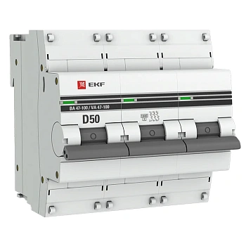 3р 50А ВА 47-100  х-ка D PROxima   EKF