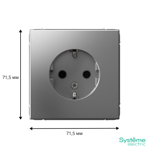 РОЗЕТКА с заземлением со шторками, 16А, мех-м, СТАЛЬ