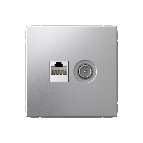 РОЗЕТКА ТВ + RJ45, кат. 5Е, АЛЮМИНИЙ