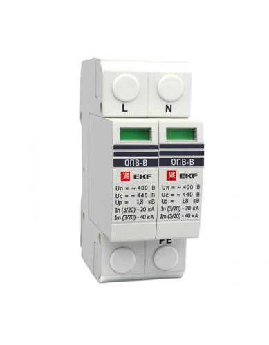 Ограничитель импульсных напряжений ОПВ-B/2P In 30кА 440В с сигн. EKF PROxima 