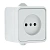 Прага Розетка 1-местная 10А без заземления IP44 белая EKF