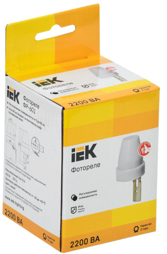 Фотореле ФР 601 серый, макс. нагрузка 2200 ВА IP44 IEK