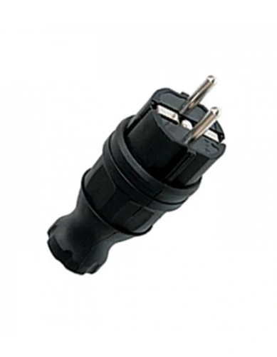 Вилка прямая каучуковая 230В, 2P+PE, 16A, IP44 EKF 