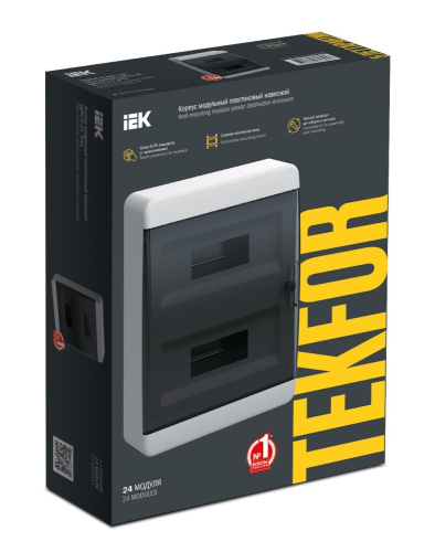 TEKFOR Корпус пласт. ЩРН-П-24 IP41 черн. прозр. дверь IEK
