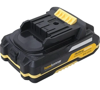 Аккумулятор Hanskonner 18 В, 1BatterySystem, 2.0 Ач, USB-разъем