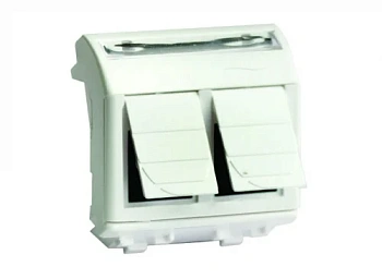 Компьютерная розетка RJ-45 кат.5e, Brava, белая, 2мод