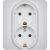 Розетка 2X2К+З БЕЛ INSPIRIA