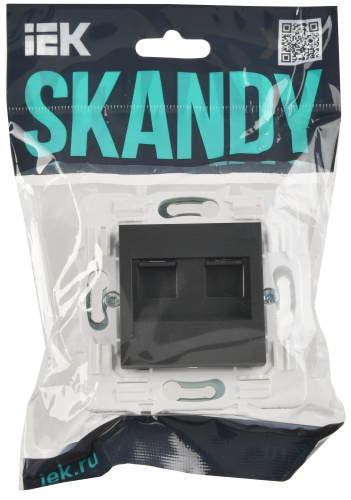 SKANDY Розетка компьютерная двойная RJ45 кат.5E SK-K03G графит IEK