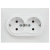 SKANDY Розетка 2-местная с заземлением без защитных шторок 16А в сборе SK-R08W арктический белый IEK